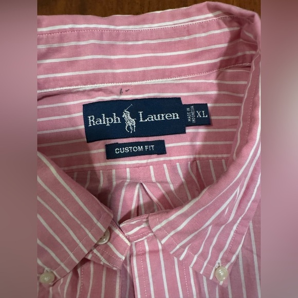 Ralph Lauren Pink Striped Button Down Shirt XL - Picture 3 of 4